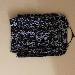 Beautiful Ann Taylor light blue and blue floral button down cardigan size large